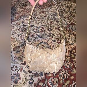 *Unicorn* Coach #22484 Metallic Fringe Boho Shoulder Bag